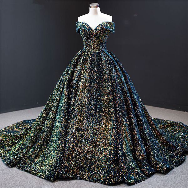 luxury sequined prom dresses 2021 dubai sleeveless bridal gowns off shoulder lace up sweep train custom made evening dress, Black
luxury sequined prom dresses 2021 dubai sleeveless bridal gowns off shoulder lace up sweep train custom made evening dress, Black