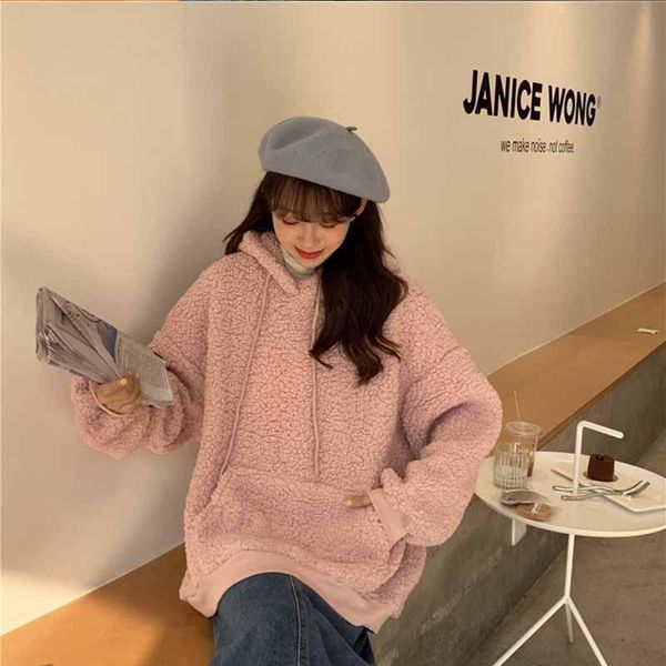 women's hoodies & sweatshirts women hooded bear-ear solid lambswool front pocket kawaii loose thicken ulzzang streetwear stylish winter, Black
women's hoodies & sweatshirts women hooded bear-ear solid lambswool front pocket kawaii loose thicken ulzzang streetwear stylish winter, Black
