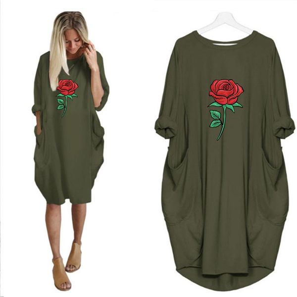 casual dresses autumn women midi dress vintage romantic rose print long sleeve loose 2021 pockets party club vestidos, Black;gray
casual dresses autumn women midi dress vintage romantic rose print long sleeve loose 2021 pockets party club vestidos, Black;gray