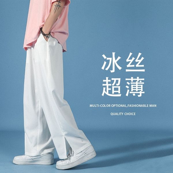 men's pants summer thin casual fashion green black white ice silk men streetwear loose wide-leg mens trousers s-5xl zqkk
men's pants summer thin casual fashion green black white ice silk men streetwear loose wide-leg mens trousers s-5xl zqkk