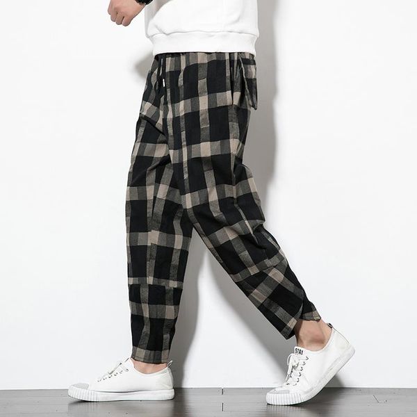 summer plaid loose nine pants casual haren trend chinese style plus size fashion men's lace, Black
summer plaid loose nine pants casual haren trend chinese style plus size fashion men's lace, Black