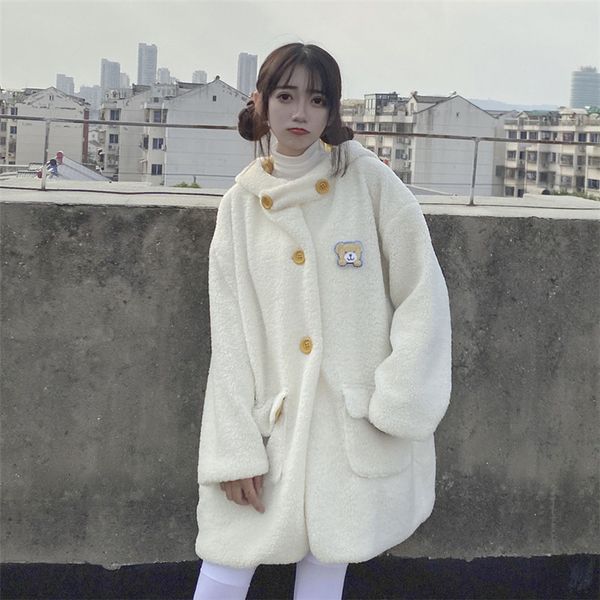 winter women long coat cute hooded jacket kawaii bear teenage girl warm plush overcoat white pink lamb ffy outwear, Black;gray
winter women long coat cute hooded jacket kawaii bear teenage girl warm plush overcoat white pink lamb ffy outwear, Black;gray