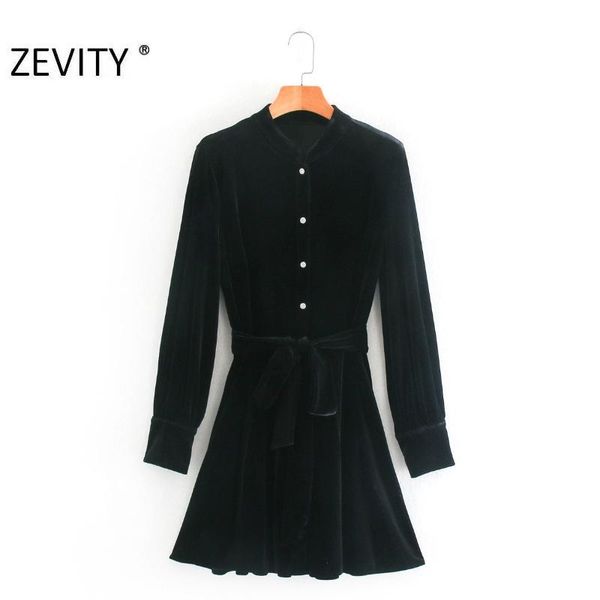 casual dresses zevity autumn women vintage stand collar black velvet shirt dress ladies chic long sleeve bow tied sashes a line vestido ds45, Black;gray
casual dresses zevity autumn women vintage stand collar black velvet shirt dress ladies chic long sleeve bow tied sashes a line vestido ds45, Black;gray