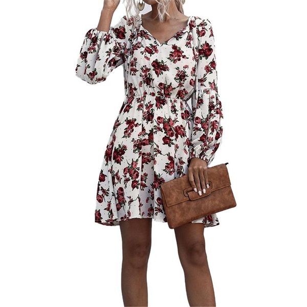 fashion woman polka dot flower print dress long puff sleeve v-neck lace-up casual elastic waist loose autumn mini dresses, Black;gray
fashion woman polka dot flower print dress long puff sleeve v-neck lace-up casual elastic waist loose autumn mini dresses, Black;gray