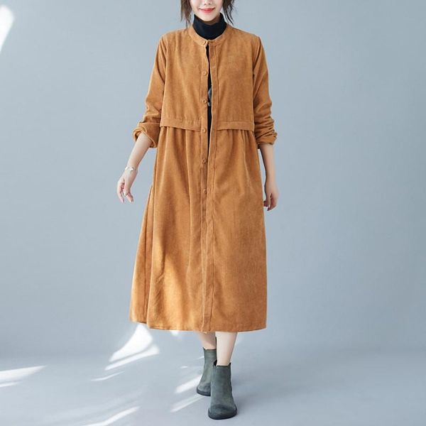 casual dresses long sleeve corduroy plus size vintage women loose autumn dress elegant clothes 2021 ladies db544, Black;gray
casual dresses long sleeve corduroy plus size vintage women loose autumn dress elegant clothes 2021 ladies db544, Black;gray