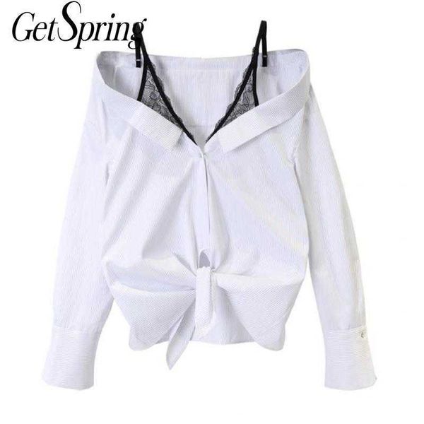 getspring women blouse lace patchwork fake two stripe bloues color matching casual loose cotton shirts fashion 210601, White
getspring women blouse lace patchwork fake two stripe bloues color matching casual loose cotton shirts fashion 210601, White