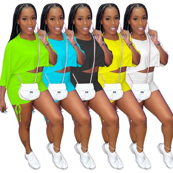 women's tracksuits two piece fashion round collar half sleeve loose drawstring casual suit pure color shorts sets summer custom, Gray
women's tracksuits two piece fashion round collar half sleeve loose drawstring casual suit pure color shorts sets summer custom, Gray