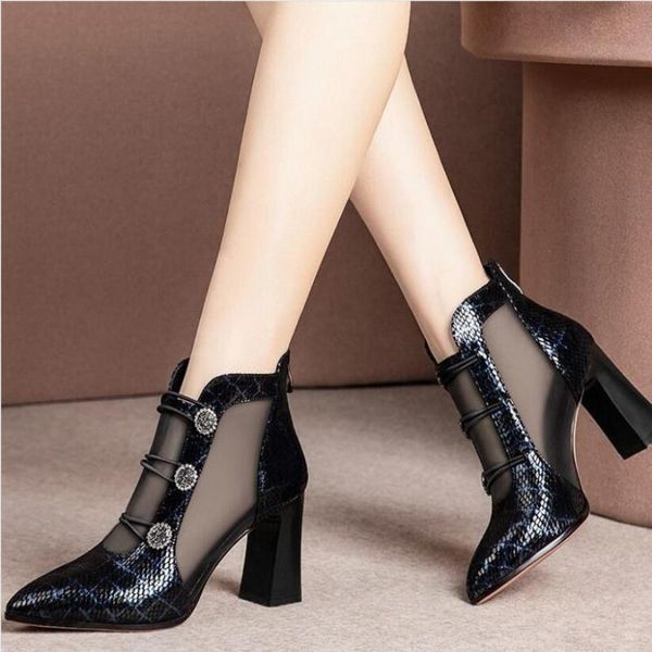 spring mesh sandals boots women pointed toes high heeled summer heels square heel shoes woman hollow out female blue grey, Black
spring mesh sandals boots women pointed toes high heeled summer heels square heel shoes woman hollow out female blue grey, Black