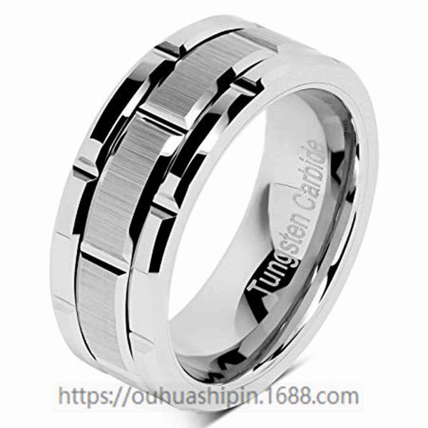 ring popular tungsten steel three combination creative men's jewelry straight, Silver
ring popular tungsten steel three combination creative men's jewelry straight, Silver