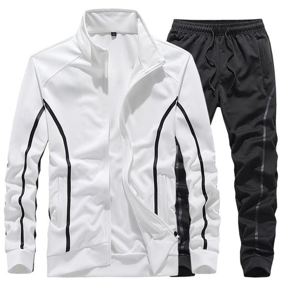 men's tracksuits sportswear casual 2021 autumn tracksuit men two pieces sets stand collar jackets +pants joggers track suit streetwear, Gray
men's tracksuits sportswear casual 2021 autumn tracksuit men two pieces sets stand collar jackets +pants joggers track suit streetwear, Gray
