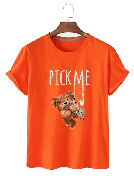 summer unique cute bear pattern printing women's casual quick-drying round neck short sleeve pure cotton t-shirt, White
summer unique cute bear pattern printing women's casual quick-drying round neck short sleeve pure cotton t-shirt, White