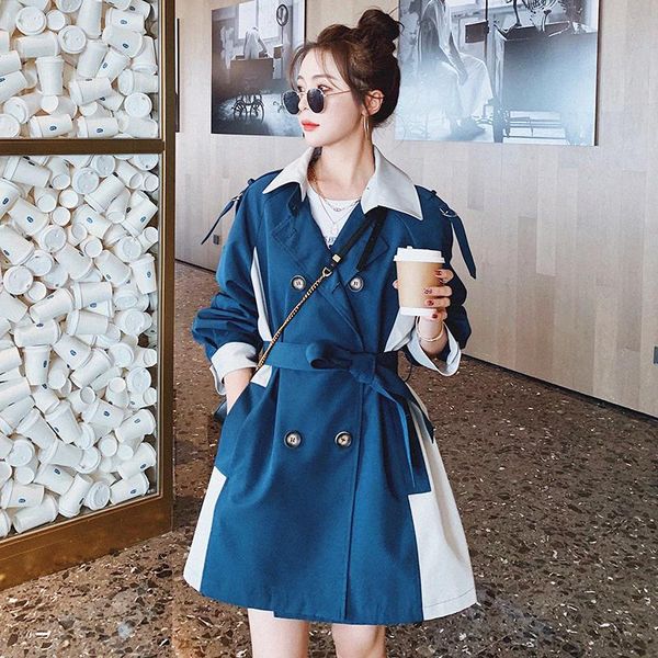 women's trench coats elegant patchwork color contrast women short windbreaker autumn loose plus sashes lapel double breasted long sleev, Tan;black
women's trench coats elegant patchwork color contrast women short windbreaker autumn loose plus sashes lapel double breasted long sleev, Tan;black