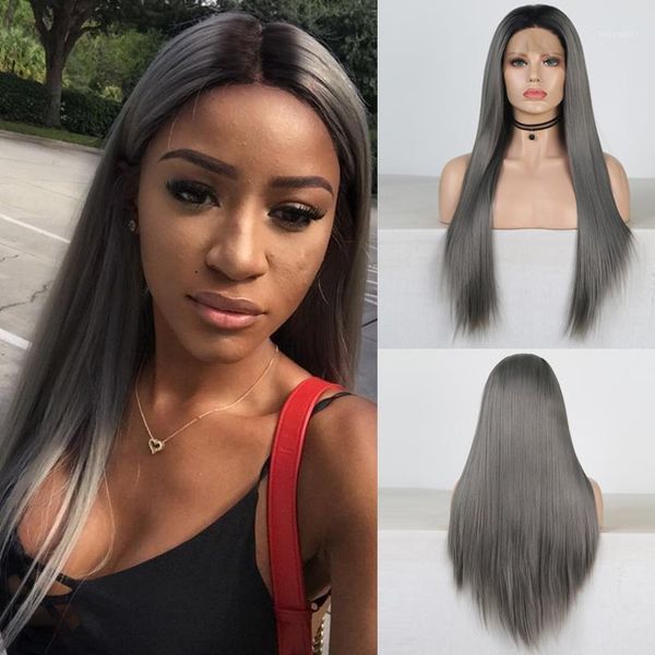 charisma ombre gray wig long straight synthetic lace front with baby hair for women middle part cosplay wigs daily wigs1, Black
charisma ombre gray wig long straight synthetic lace front with baby hair for women middle part cosplay wigs daily wigs1, Black