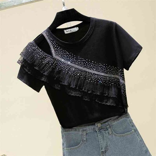 korean style summer women's short sleeves o neck bling ruffles t-shirt tee girls pullover casual tees a2895 210519, White
korean style summer women's short sleeves o neck bling ruffles t-shirt tee girls pullover casual tees a2895 210519, White