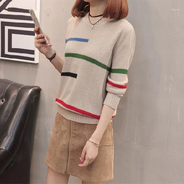 women's sweaters 2021 autumn winter pullover sweater women jumper korean beautiful color striped long sleeve knitted female khaki, White;black
women's sweaters 2021 autumn winter pullover sweater women jumper korean beautiful color striped long sleeve knitted female khaki, White;black