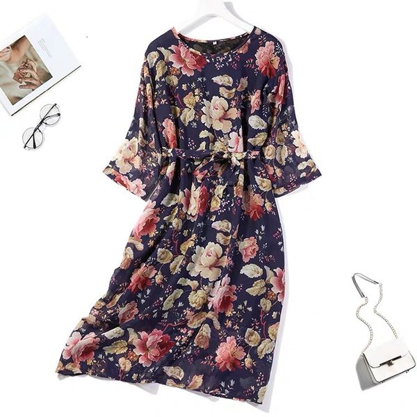 dress women's 100% pure silk half sleeve crew neck two layers printed long dress size l jn013-1, Black;gray
dress women's 100% pure silk half sleeve crew neck two layers printed long dress size l jn013-1, Black;gray