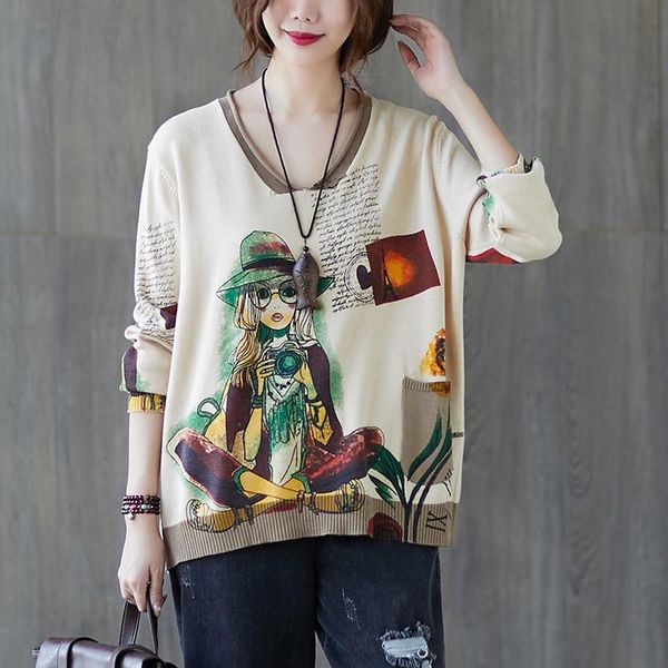 fashion camera character girl print pullovers long sleeve autumn spring pocket v-neck sweater women vintage knittwear harajuku women's, White;black
fashion camera character girl print pullovers long sleeve autumn spring pocket v-neck sweater women vintage knittwear harajuku women's, White;black