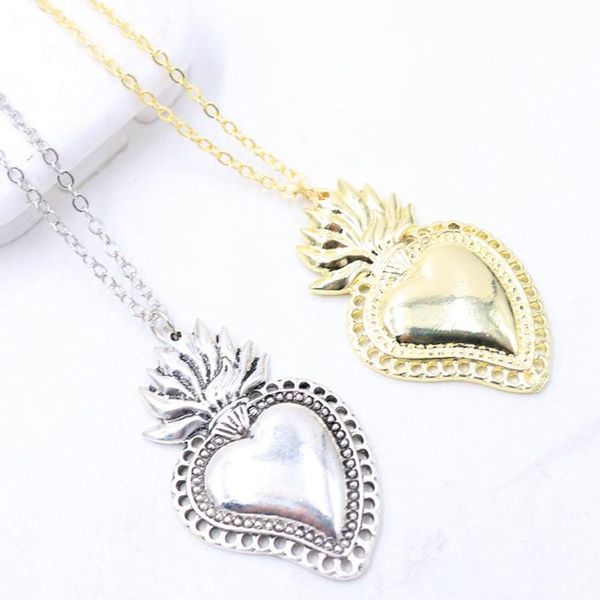 pendant necklaces sacred heart necklace, catholic amulet, jesus christ amulet for men and women, a2302, Silver
pendant necklaces sacred heart necklace, catholic amulet, jesus christ amulet for men and women, a2302, Silver