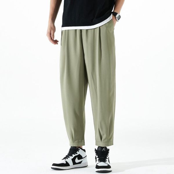 men's pants men casual cropped trousers 2021 summer thin male loose student pencil lightweight daily, Black
men's pants men casual cropped trousers 2021 summer thin male loose student pencil lightweight daily, Black
