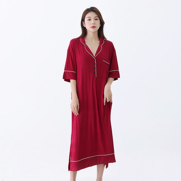 women's sleepwear fashion homewear clothes modal cotton nightgowns women lapel night shirt loose sleepwear dress female nightwear night, Black;red
women's sleepwear fashion homewear clothes modal cotton nightgowns women lapel night shirt loose sleepwear dress female nightwear night, Black;red