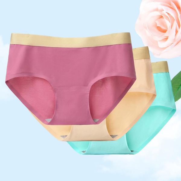 women's panties underwear with gold rim belt ice silk seamless one-piece mid-waist breathable triangle women, Black;pink
women's panties underwear with gold rim belt ice silk seamless one-piece mid-waist breathable triangle women, Black;pink