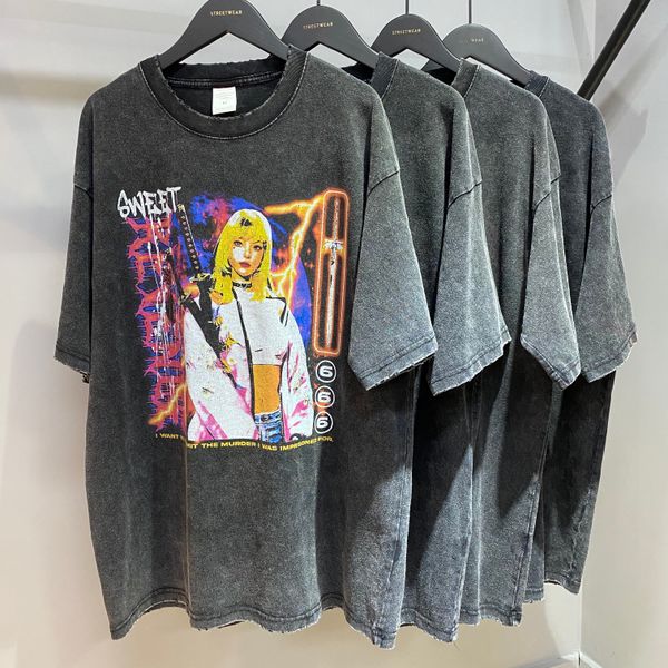 men vintage t shirt washed printed t shirts short sleeve casual t-shirts men's womens tee size m-xl 5097, White;black
men vintage t shirt washed printed t shirts short sleeve casual t-shirts men's womens tee size m-xl 5097, White;black