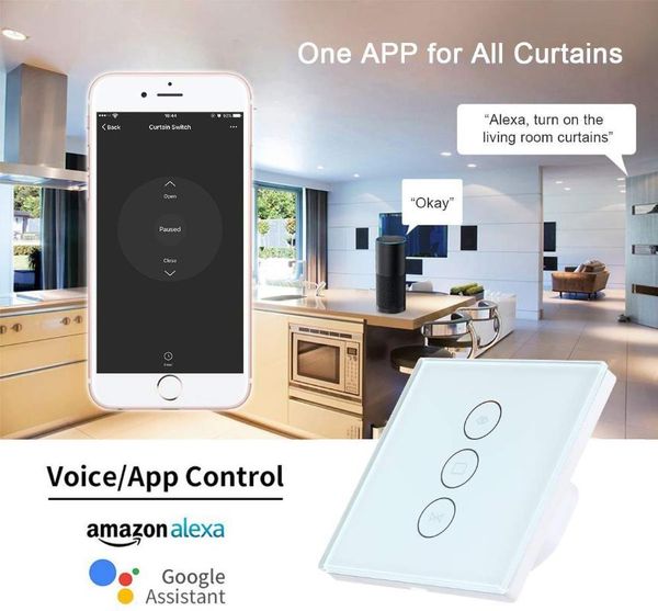 smart home control 2021 wifi curtain switch for electric motorized blind roller shutter system drop
smart home control 2021 wifi curtain switch for electric motorized blind roller shutter system drop