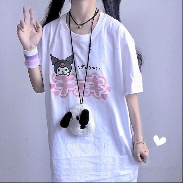 summer loose ins kuromi women t shirt cartoon printing japanese cute short sleeved female student clothes girlfriends, White
summer loose ins kuromi women t shirt cartoon printing japanese cute short sleeved female student clothes girlfriends, White