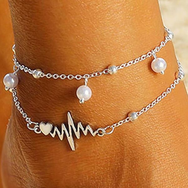 women multilayer retro faux pearl ecg heart dangle alloy bohemia beach anklet foot chain bracelet jewelry, Red;blue
women multilayer retro faux pearl ecg heart dangle alloy bohemia beach anklet foot chain bracelet jewelry, Red;blue