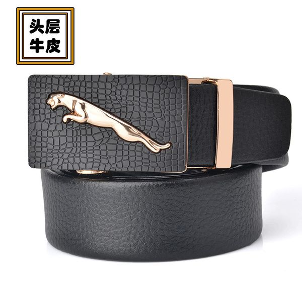 men's personality leopard head automatic buckle versatile business leisure leather belt, Black;brown
men's personality leopard head automatic buckle versatile business leisure leather belt, Black;brown