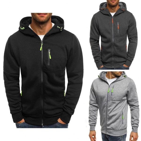 men's hoodies & sweatshirts 2021 hooded long sleeve men jacket autumn winter zipper pockets sweatshirt male clothing, Black
men's hoodies & sweatshirts 2021 hooded long sleeve men jacket autumn winter zipper pockets sweatshirt male clothing, Black