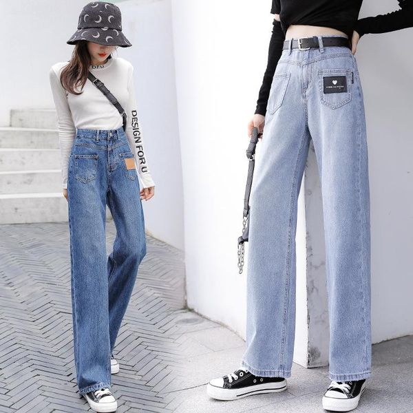 autumn wide leg jeans women's high waisted loose straight retro female pants street casual clothing button boyfriend, Blue
autumn wide leg jeans women's high waisted loose straight retro female pants street casual clothing button boyfriend, Blue