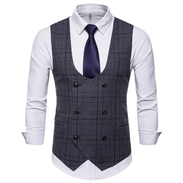 men's vests 2021 fashion men's business lattice suit vest / boutique double breasted waistcoat, Black;white
men's vests 2021 fashion men's business lattice suit vest / boutique double breasted waistcoat, Black;white