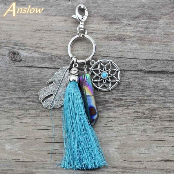keychains anslow summer natural stone tassel keyring vintage silver boho jewelry dreamcatcher keychain for women bag purse handbag d016
keychains anslow summer natural stone tassel keyring vintage silver boho jewelry dreamcatcher keychain for women bag purse handbag d016