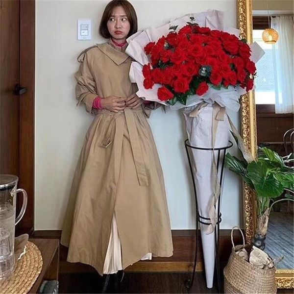 women's trench coats french style chic design belt all-match x-long coat for ladies elegant fashion simple solid long 2021, Tan;black
women's trench coats french style chic design belt all-match x-long coat for ladies elegant fashion simple solid long 2021, Tan;black