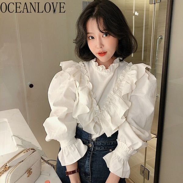 white spring shirts ruffles stand collar elegant long sleeve solid blusas mujer korean chic blouse women 19431 210415
white spring shirts ruffles stand collar elegant long sleeve solid blusas mujer korean chic blouse women 19431 210415
