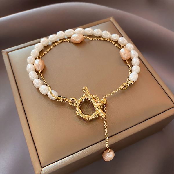 xianlan641 baroque natural pearl bracelet female xia double cascade with ins niche design feeling strung temperament elegant hand, Silver
xianlan641 baroque natural pearl bracelet female xia double cascade with ins niche design feeling strung temperament elegant hand, Silver