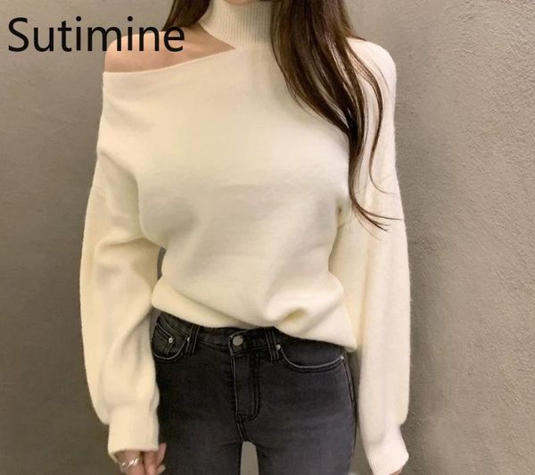 women's sweaters sweater 2021loose-fitting women autumn winter clothing o-neck off shoulder oversize casual solid, White;black
women's sweaters sweater 2021loose-fitting women autumn winter clothing o-neck off shoulder oversize casual solid, White;black