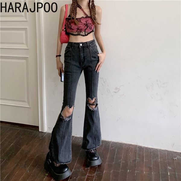 women's jeans harajpoo women pants girl ripped female summer 2021 retro high waist slim straight split flared y2k casual trousers, Blue
women's jeans harajpoo women pants girl ripped female summer 2021 retro high waist slim straight split flared y2k casual trousers, Blue