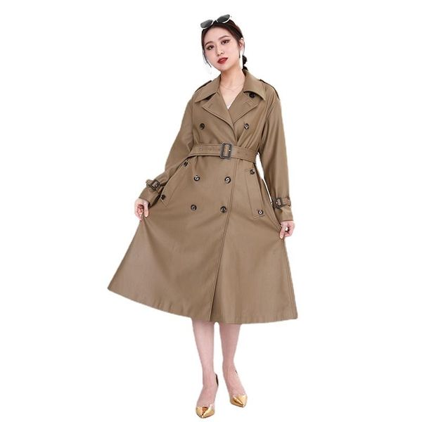 women's trench coats women khaki big size long coat lapel sleeve loose fit windbreaker fashion tide spring autumn 2021, Tan;black
women's trench coats women khaki big size long coat lapel sleeve loose fit windbreaker fashion tide spring autumn 2021, Tan;black