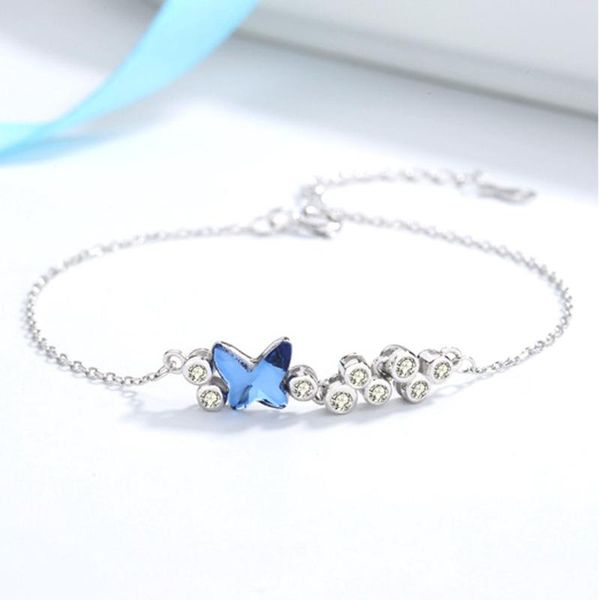 bangle 925 sterling silver blue crystal butterfly necklace women's jewelry love memory wedding valentine's day gift for women, Black
bangle 925 sterling silver blue crystal butterfly necklace women's jewelry love memory wedding valentine's day gift for women, Black