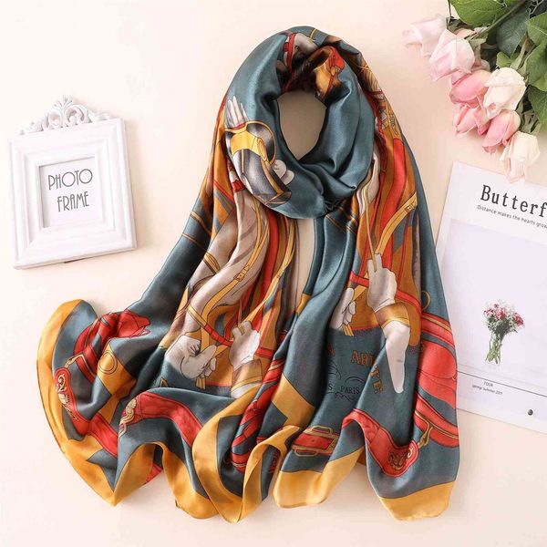 summer korean new silk satin printing simulation scarf women sunscreen shawl dual purpose long thin, Blue;gray
summer korean new silk satin printing simulation scarf women sunscreen shawl dual purpose long thin, Blue;gray