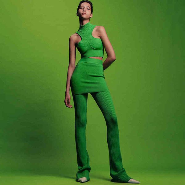 women's tracksuits autumn and winter french green sleeveless fake skirt pants set two-piece bandage skirt set s50j, Gray
women's tracksuits autumn and winter french green sleeveless fake skirt pants set two-piece bandage skirt set s50j, Gray