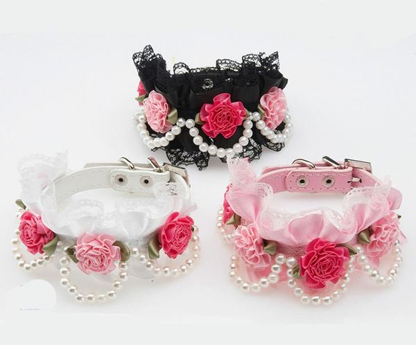 cat collars & leads floral dogs collar pearls necklace soft pu leather puppy pet lead with lace flowers products
cat collars & leads floral dogs collar pearls necklace soft pu leather puppy pet lead with lace flowers products