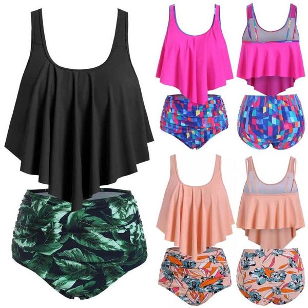 women's swimwear 2021 vintage retro bikini plus size women ruffle swimsuit high waist set bathing suits beach wear swimming suit, White;black
women's swimwear 2021 vintage retro bikini plus size women ruffle swimsuit high waist set bathing suits beach wear swimming suit, White;black