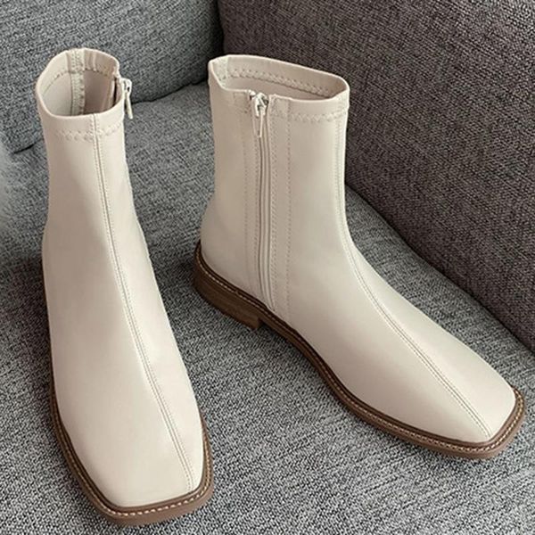 boots autumn winter shose for women short square toe flat thick heel ankle ladies elegent british style sh148, Black
boots autumn winter shose for women short square toe flat thick heel ankle ladies elegent british style sh148, Black