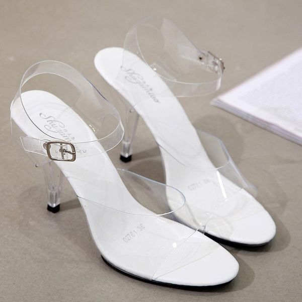 sandals s 2021 summer style women pvc buckle strap 9.5cm spike high heels open toed party wedding shoes white, Black
sandals s 2021 summer style women pvc buckle strap 9.5cm spike high heels open toed party wedding shoes white, Black