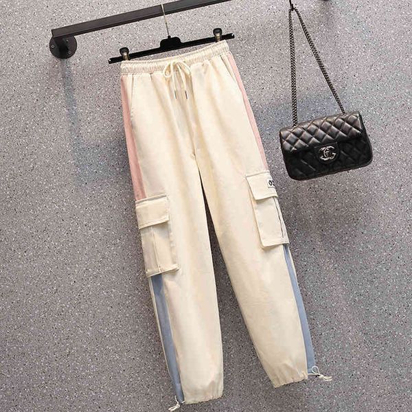 women's two piece pants fashion women cargo high waist pocket spring striped plus size loose streetwear full length casual trouser, White
women's two piece pants fashion women cargo high waist pocket spring striped plus size loose streetwear full length casual trouser, White