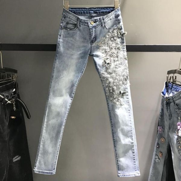 women's jeans plus size 26-31spring autumn fashion low waist embroidered sequins skinny pencil women, Blue
women's jeans plus size 26-31spring autumn fashion low waist embroidered sequins skinny pencil women, Blue