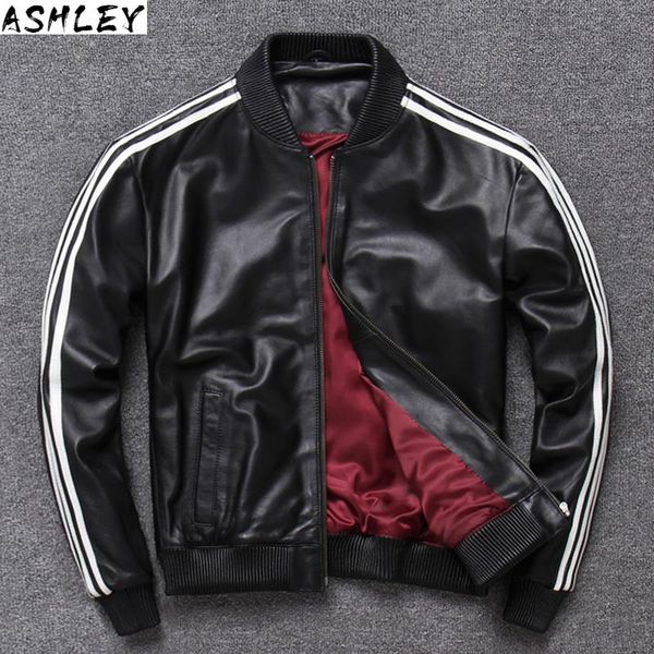 men's leather & faux genuine 2021 jacket men jaqueta couro homem mens sheepskin coat cool, Black
men's leather & faux genuine 2021 jacket men jaqueta couro homem mens sheepskin coat cool, Black